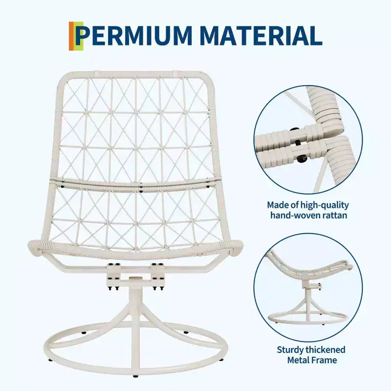 Fauteuil papasan pivotant et à bascule surdimensionné 360° avec coussin moelleux