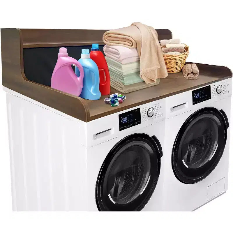 Organisateur de comptoir à 2 niveaux pour laveuse-sécheuse avec rebords et tiroirs