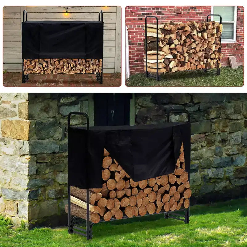 4.3 FT Range-Bûches Robuste avec Housse Imperméable