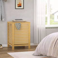 Besiost Bamboo 120L Large Laundry Basket with Lid and Removable Liner Bag, 2-Section Laundry Hamper with Storage