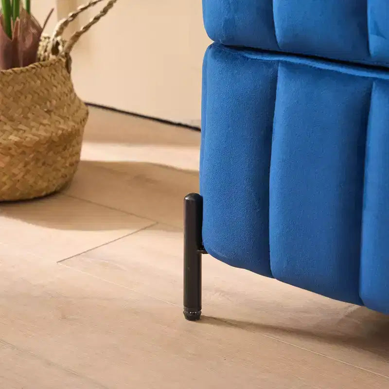 Banc de rangement ottoman en velours de 124 cm – Repose-pieds de bout de lit avec compartiment caché