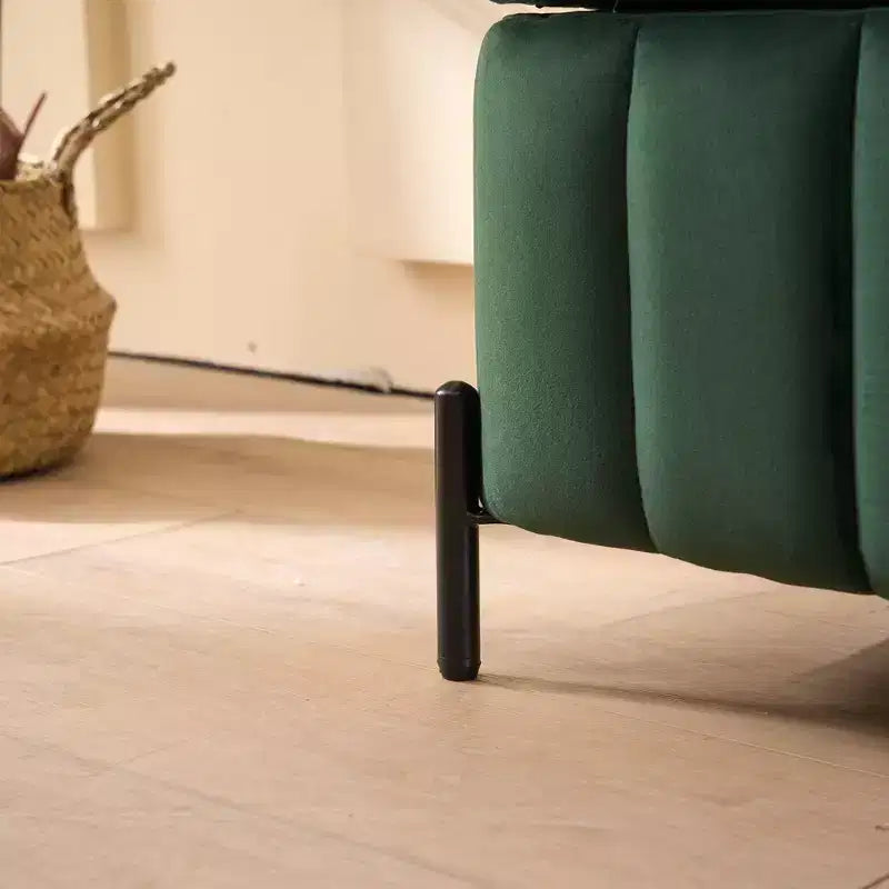 Banc de rangement ottoman en velours de 124 cm – Repose-pieds de bout de lit avec compartiment caché