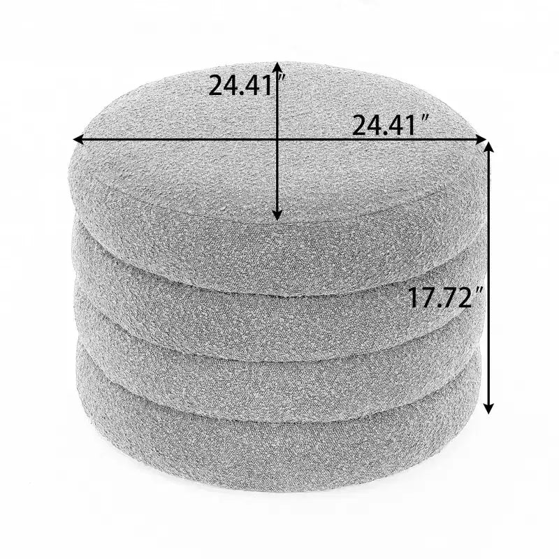 Ottoman de rangement rond avec revêtement en velours