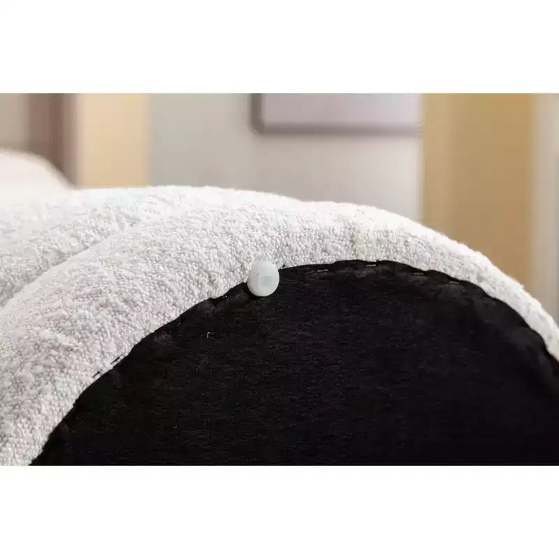Ottoman de rangement rond avec revêtement en velours