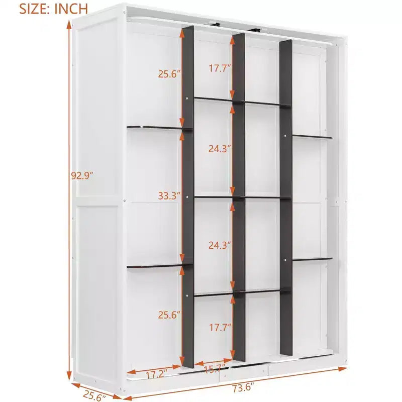 Lit escamotable Queen Size avec étagères de rangement rotatives