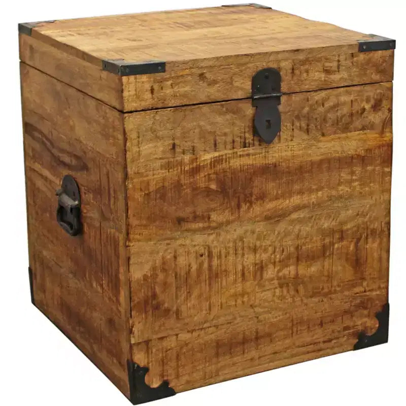 Table d'appoint carrée en bois massif – 50,8 cm H x 45,7 cm L x 45,7 cm P