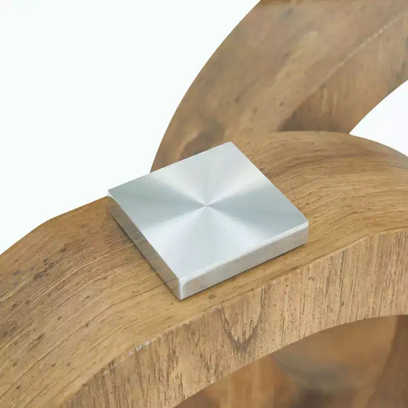 Table basse en verre avec piètement annulaire en MDF