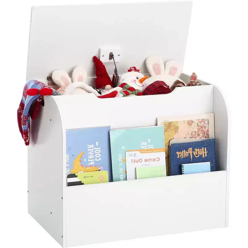 Banc de rangement pour enfants avec bacs à jouets et étagère à livres