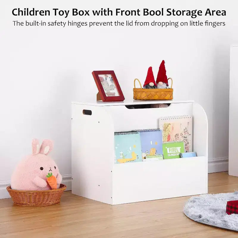 Banc de rangement pour enfants avec bacs à jouets et étagère à livres