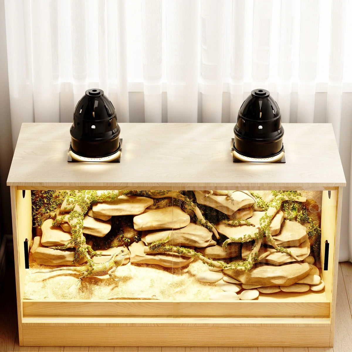 Habitat pour reptiles - Terrarium spacieux pour lézards, serpents et plus - 47,2