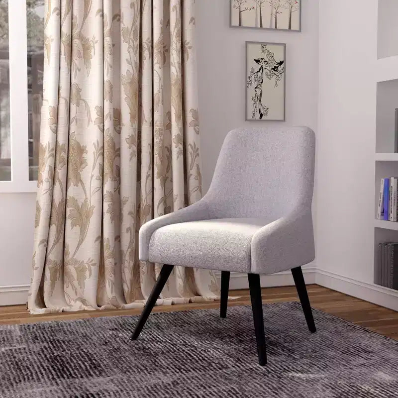 Chaise visiteur rembourrée avec piètement en métal et support lombaire