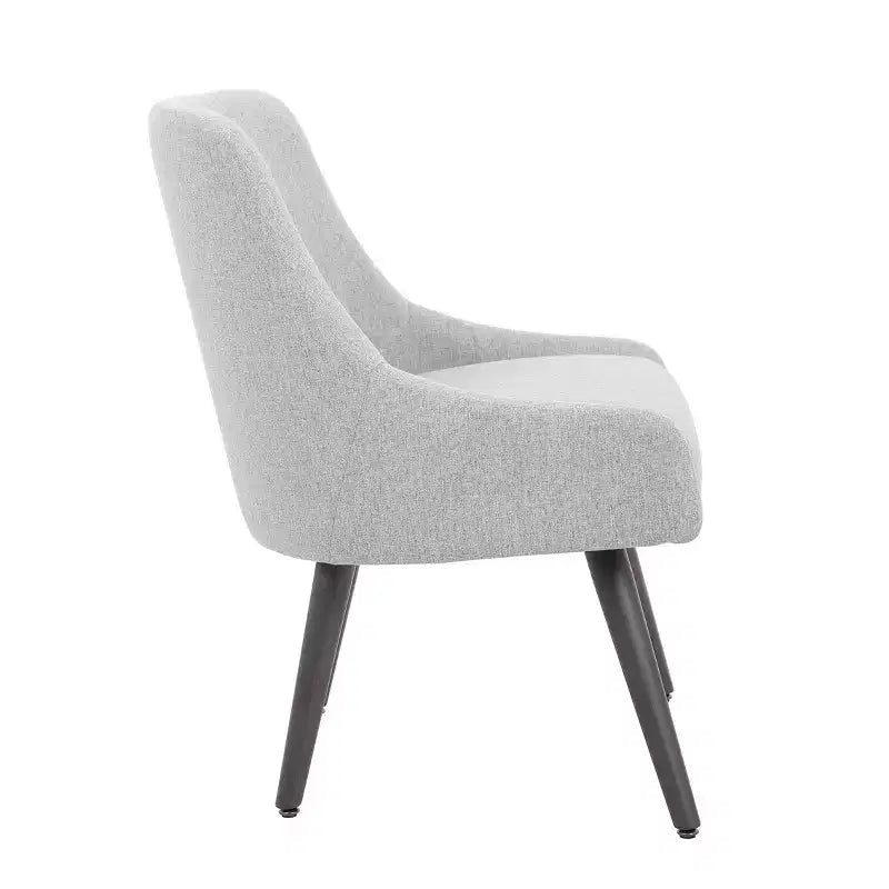 Chaise visiteur rembourrée avec piètement en métal et support lombaire