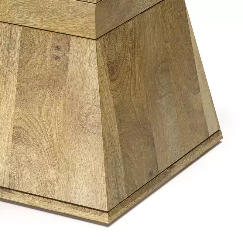 Table d'appoint carrée en bois de manguier – Finition naturelle