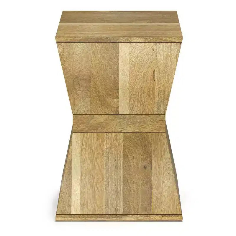 Table d'appoint carrée en bois de manguier – Finition naturelle