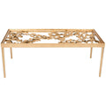 Table basse en feuille d'or antique, 48 L x 24 P x 18 H