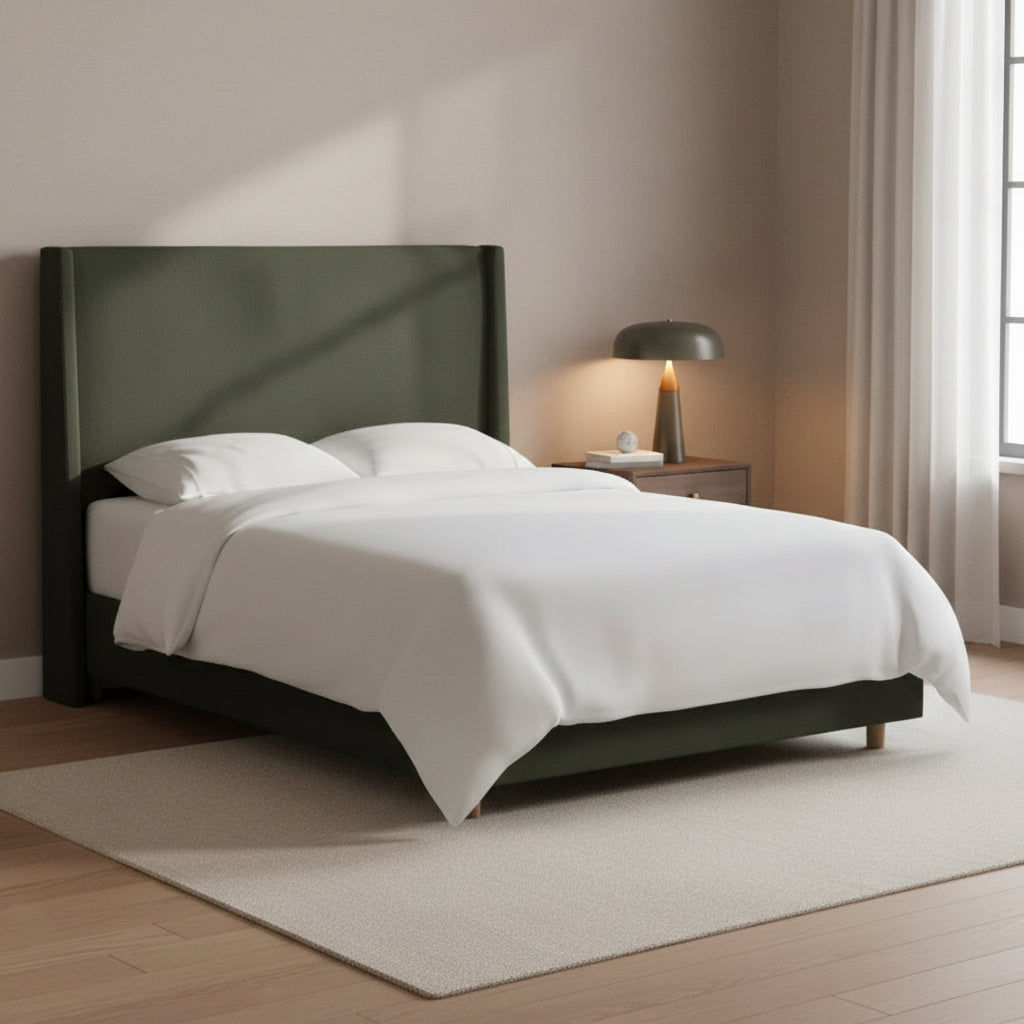 Encino Upholstered Wingback Bed in Dry Classic Velvet - Threshold designed with Studio McGee