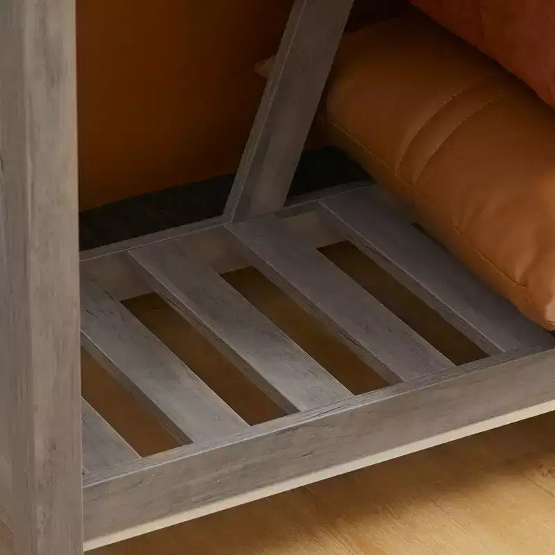 Table console de ferme avec étagère de rangement et dispositif anti-basculement