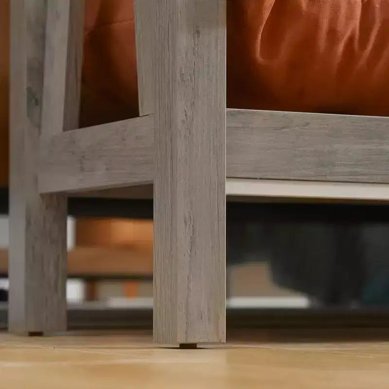 Table console de ferme avec étagère de rangement et dispositif anti-basculement