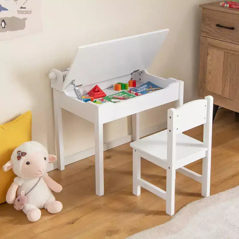 Table et chaises pour enfants avec support pour rouleau de papier