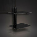 Mount-It! Floating Wall Mounted Shelf Bracket Stand for AV Receiver, Component, Cable Box, PlayStation5, Projector | 2 Black Tinted Tempered Glasses