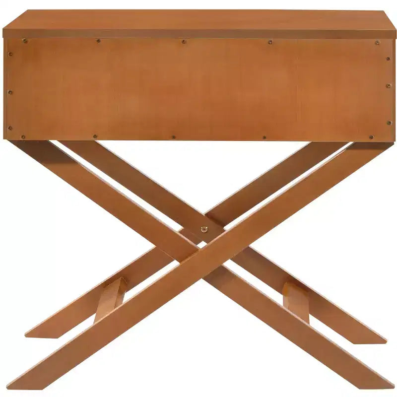 Table de chevet 1 tiroir en X avec façade de tiroir texturée