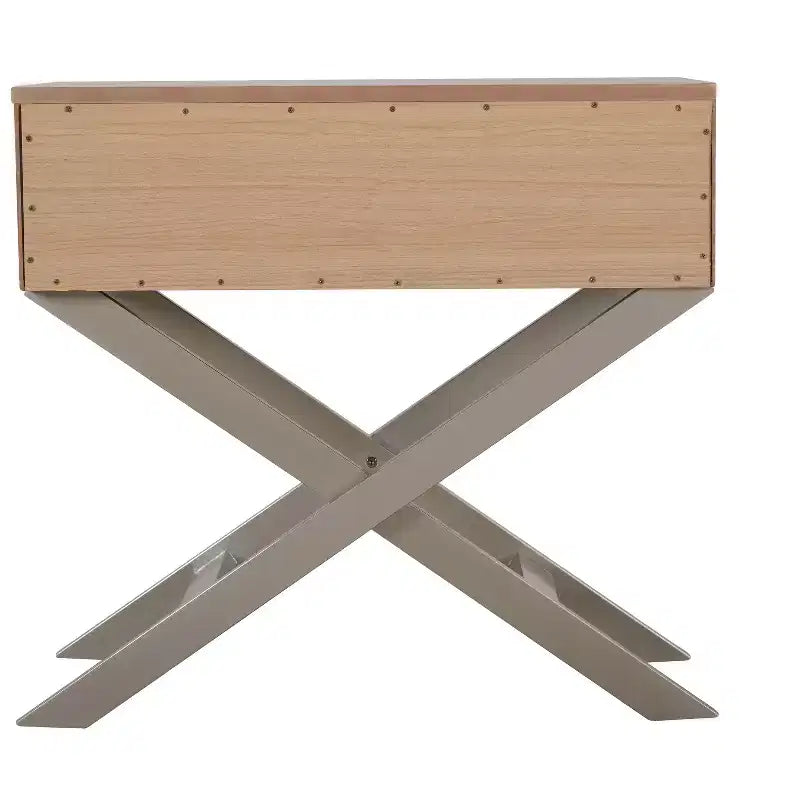 Table de chevet 1 tiroir en X avec façade de tiroir texturée