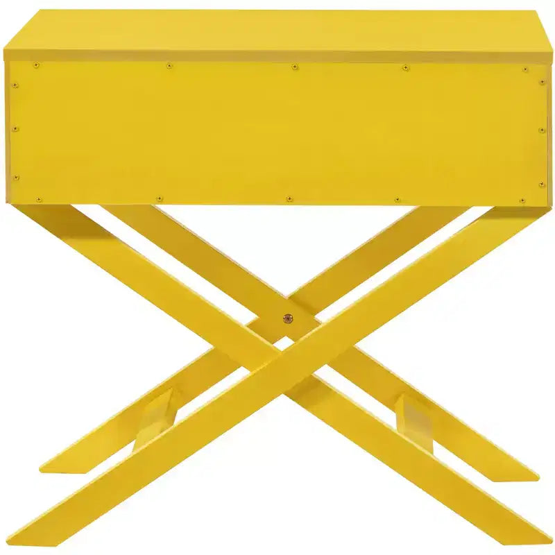 Table de chevet 1 tiroir en X avec façade de tiroir texturée