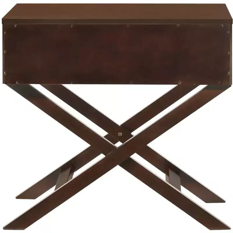 Table de chevet 1 tiroir en X avec façade de tiroir texturée