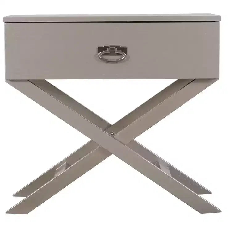 Table de chevet 1 tiroir en X avec façade de tiroir texturée