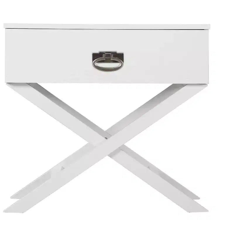 Table de chevet 1 tiroir en X avec façade de tiroir texturée