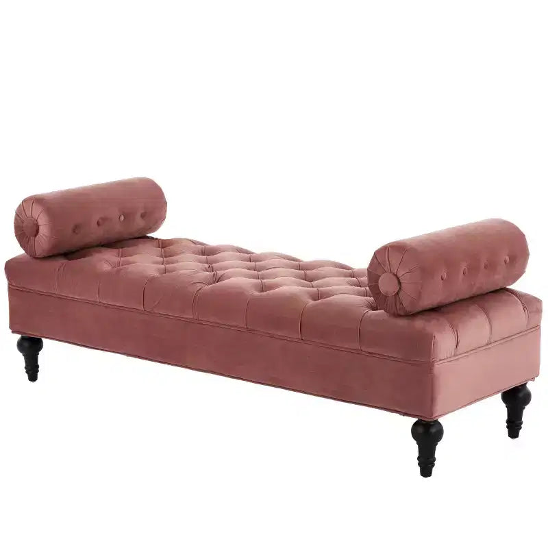 Banc de bout de lit moderne pour chambre à coucher, banc de fenêtre rembourré en velours avec 2 oreillers détachables pour salon ou entrée - Panipeachy