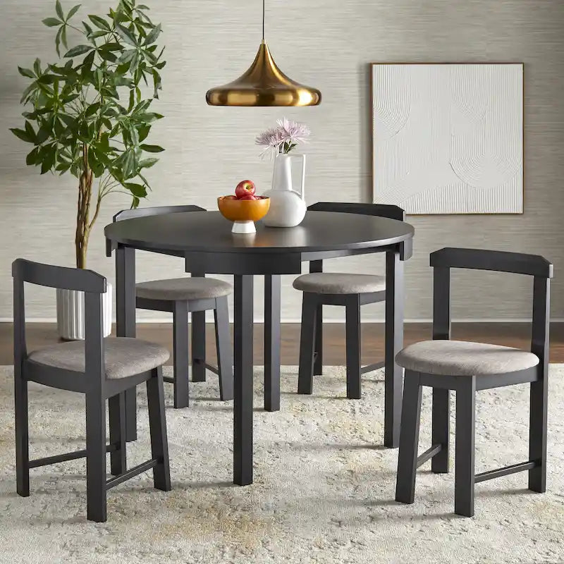 Ensemble de salle à manger rond compact 5 pièces Harrisburg Tobey