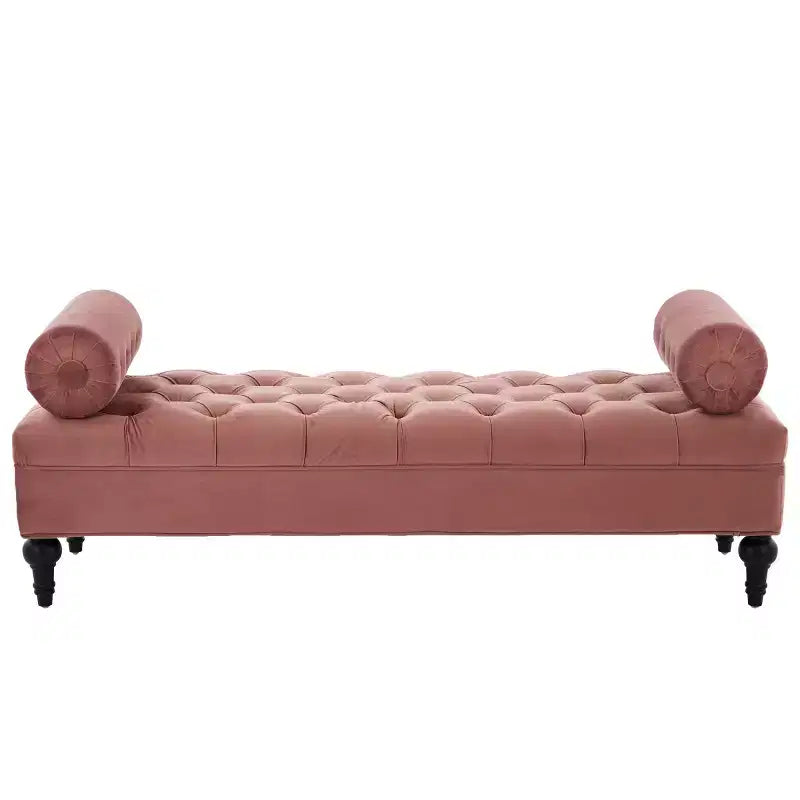 Banc de bout de lit moderne pour chambre à coucher, banc de fenêtre rembourré en velours avec 2 oreillers détachables pour salon ou entrée - Panipeachy